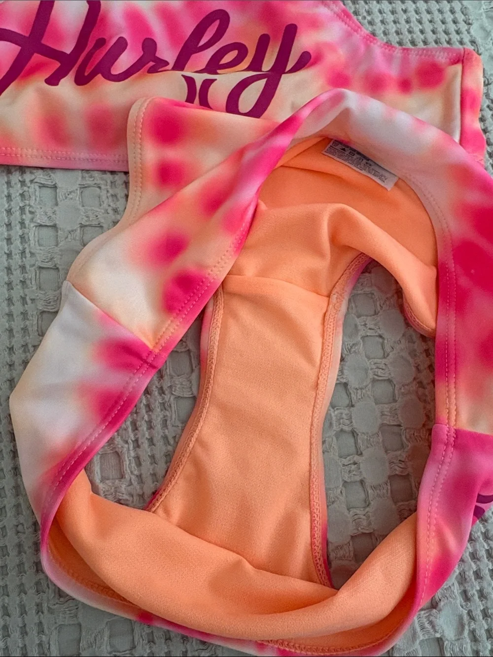 Hurley Pink & Peach Tie-Dye Sport Bikini